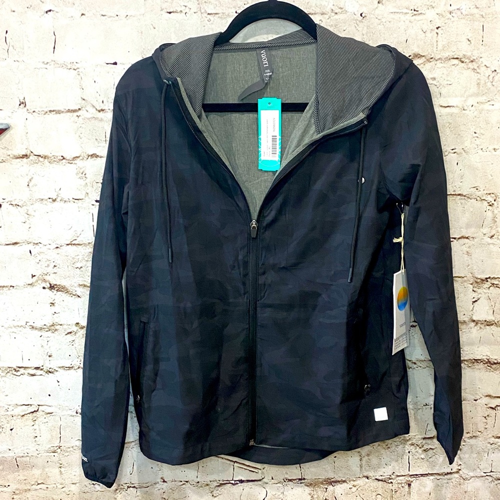 Vuori Men's Dark Navy Camo Zip-Up Hoodie Jacket
